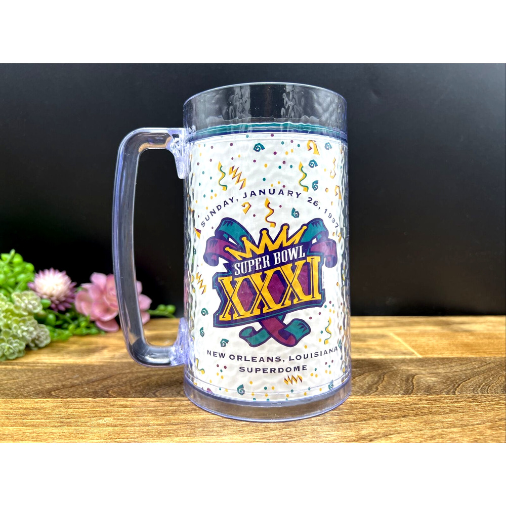 Super Bowl XXXI Insulated Thermo-Serv Mug Green Bay Packers Championship 1997